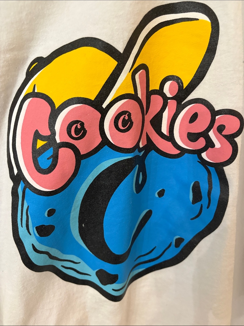 Cookies White Short Sleeve Graphic Tee - Yellow & Blue Logo